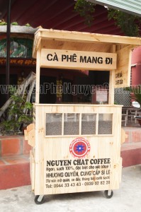 xe đẩy thùng bán cafe sach - cà phê nguyên chất