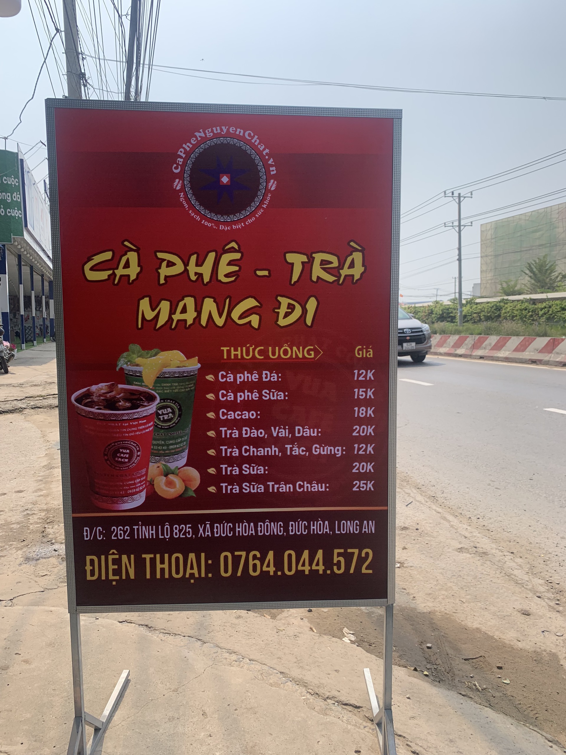 Menu Xe Bán Cafe Mang Đi
