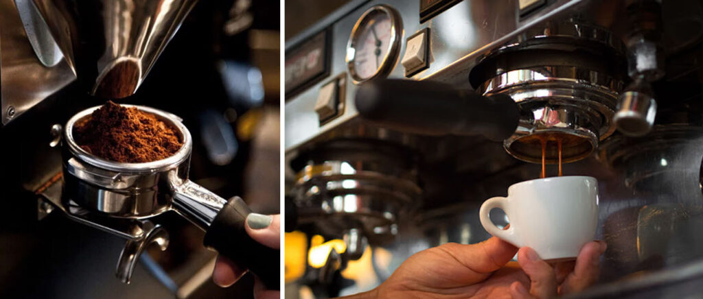 Quy trình pha chế cafe bằng máy khá phức tạp, phải đúng kỹ thuật