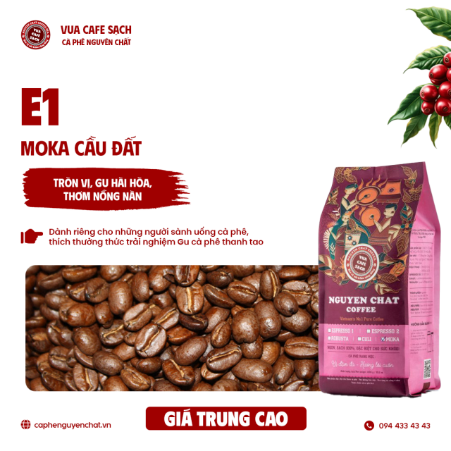 Giá hạt cà phê Moka Cầu Đất